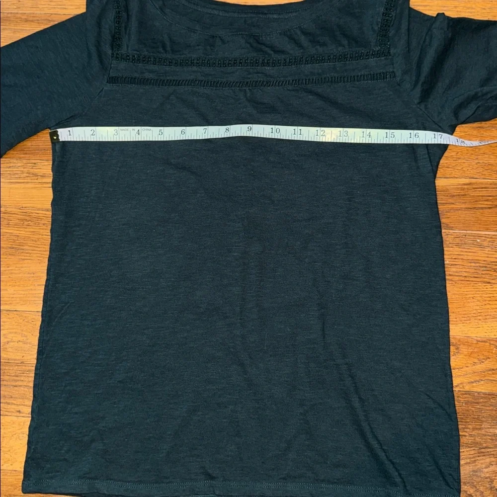🌲 Loft forest green boatneck top with elbow length sleeves. Size S._6